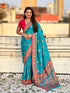 Rama Blue Pure Viscose Silk Position Printed Traditional Saree Soft Silk Saree Anant Tex Exports Pvt.Ltd..