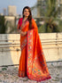 Orange Soft Silk Swan Rajhans Paithani Saree Paithani Saree Anant Tex Exports Pvt.Ltd..
