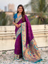 Purple Soft Silk Swan Rajhans Paithani Saree Paithani Saree Anant Tex Exports Pvt.Ltd..