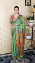 Sea Green Soft Tussar Silk Striped Kalamkari Printed Zari Tussar Saree Tussar Saree Anant Tex Exports Pvt.Ltd..