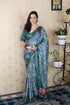 Blue Soft Tussar Silk Abstract Printed Zari Woven Saree Tussar Saree Tussar Saree Anant Tex Exports Pvt.Ltd..
