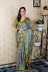 Green Soft Tussar Silk Abstract Printed Zari Woven Saree Tussar Saree Tussar Saree Anant Tex Exports Pvt.Ltd..