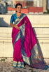 Magenta Pure Gala Silk Paithani Pallu Kadiyal Zari Soft Silk Saree 