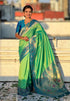 Pista Pure Gala Silk Paithani Pallu Kadiyal Zari Soft Silk Saree 