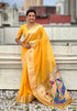 Yellow Organza Paithani Zari Organza Saree Organza Saree Anant Tex Exports Pvt.Ltd..