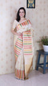 Cream Soft Silk Meenakari Zari Woven Saree Banarasi Saree Anant Tex Exports Pvt.Ltd..