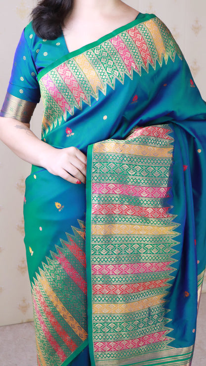 Green Soft Silk Meenakari Zari Woven Saree Banarasi Saree Anant Tex Exports Pvt.Ltd..