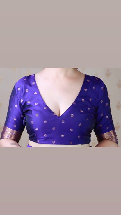 Violet Soft Silk Meenakari Zari Woven Saree Banarasi Saree Anant Tex Exports Pvt.Ltd..