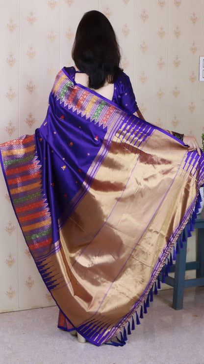 Violet Soft Silk Meenakari Zari Woven Saree Banarasi Saree Anant Tex Exports Pvt.Ltd..