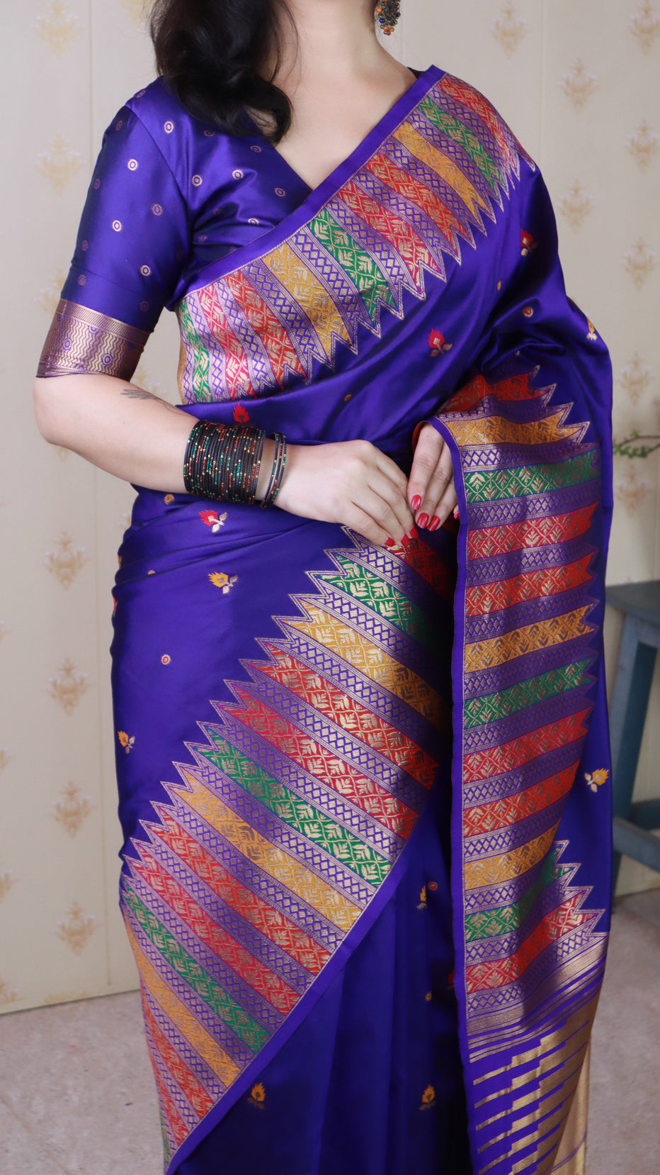 Violet Soft Silk Meenakari Zari Woven Saree Banarasi Saree Anant Tex Exports Pvt.Ltd..