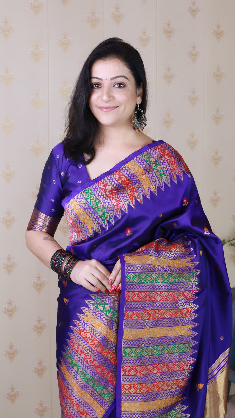 Violet Soft Silk Meenakari Zari Woven Saree Banarasi Saree Anant Tex Exports Pvt.Ltd..
