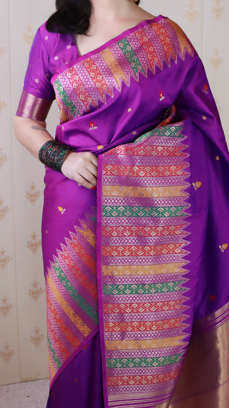 Purple Soft Silk Meenakari Zari Woven Saree Banarasi Saree Anant Tex Exports Pvt.Ltd..