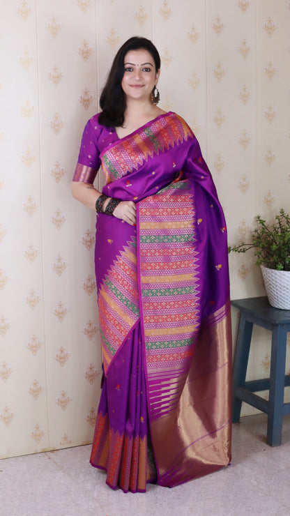 Purple Soft Silk Meenakari Zari Woven Saree Banarasi Saree Anant Tex Exports Pvt.Ltd..