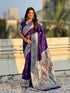 Violet Pure Chandrakor Paithani Silk Banarasi Zari Saree 