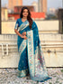 Rama Blue Pure Chandrakor Paithani Silk Banarasi Zari Saree 