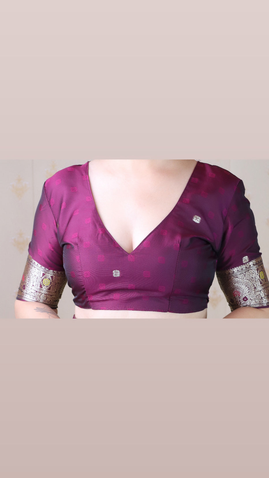 Wine Soft Silk Banarasi Jaal Meenakari Zari Banarasi Saree