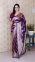 Purple Soft Silk Banarasi Jaal Meenakari Zari Banarasi Saree Banarasi Saree Anant Tex Exports Pvt.Ltd..