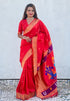 Red Zari Woven Vitthala God Special Paithani Silk Saree Banarasi Silk Saree Anant Tex Exports Pvt.Ltd..