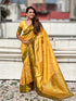 Yellow Soft Silk Dusty Concept Zig Zag Zari Woven Saree Soft Silk Saree Anant Tex Exports Pvt.Ltd..