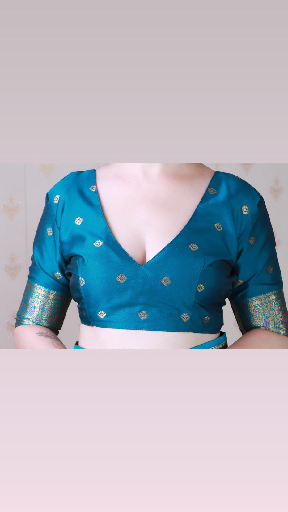 Coral Pink Soft Silk Banarasi Peacock Zari Woven Saree