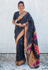 Black Zari Woven Vitthala God Special Paithani Silk Saree Banarasi Silk Saree Anant Tex Exports Pvt.Ltd..