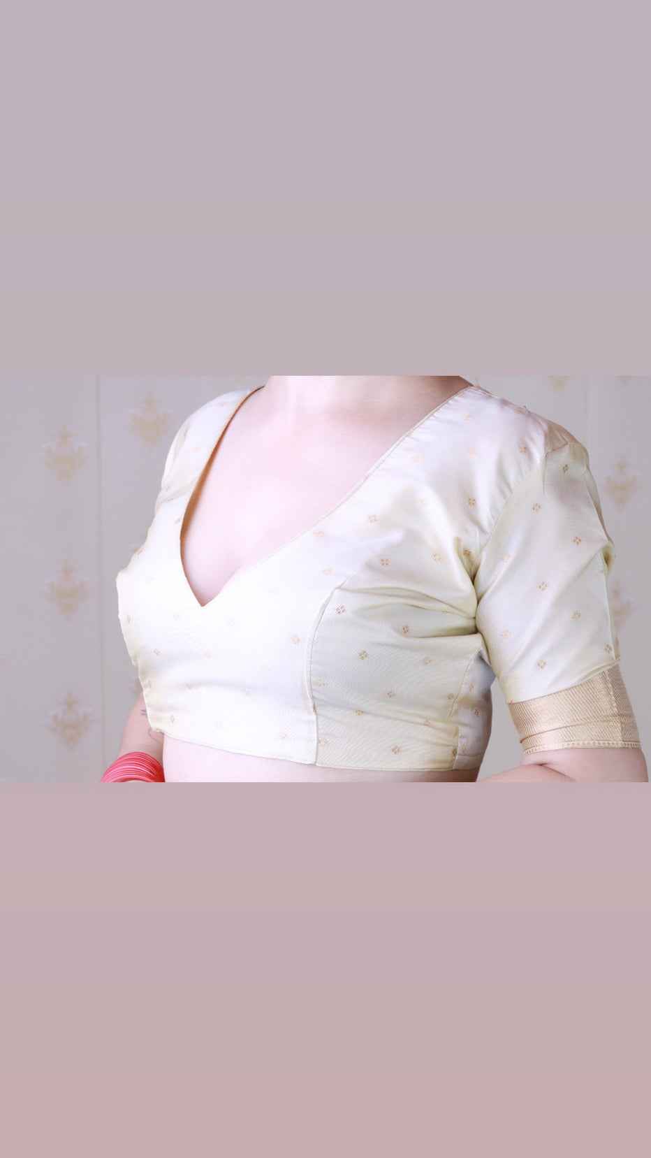 Cream Soft Silk with Kamdhenu Weaves Zari Woven Saree