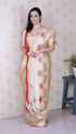 Cream Soft Silk with Kamdhenu Weaves Zari Woven Saree