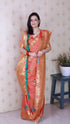 Peach Soft Silk with Kamdhenu Weaves Zari Woven Saree
