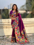 Wine Pure Paithani Silk Zari Woven Big Border Paithani Saree 