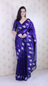 Violet Soft Silk Dual Zari Woven Moonga Silk Saree Moonga Silk sarees Anant Tex Exports Pvt.Ltd..