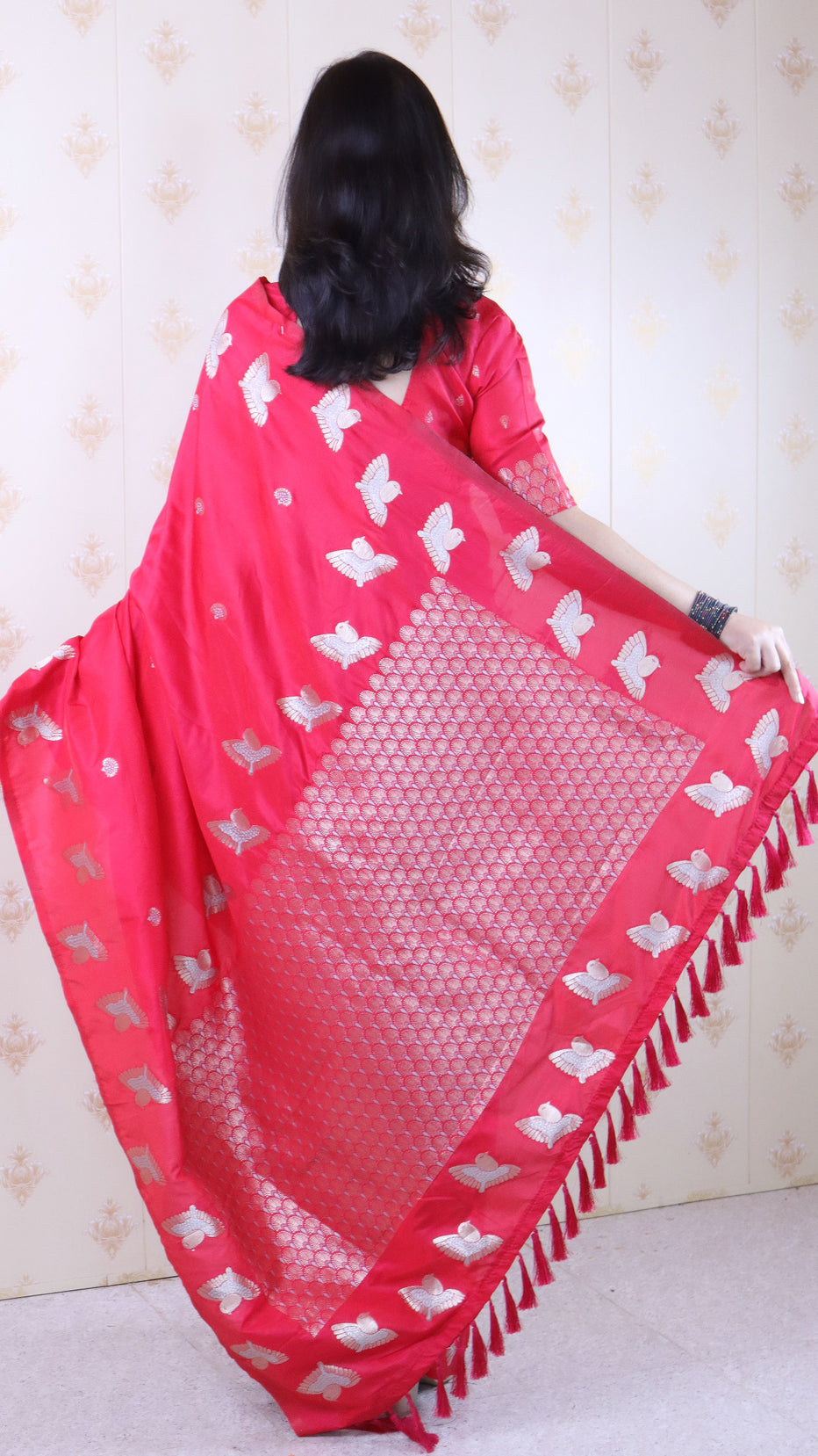 Pink Soft Silk Dual Zari Woven Moonga Silk Saree
