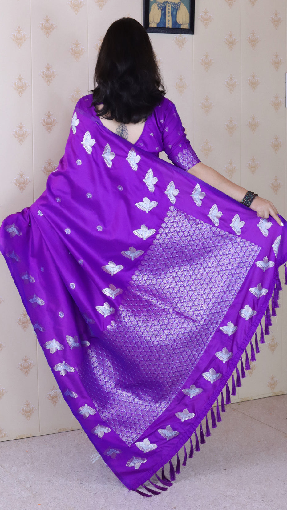 Purple Soft Silk Dual Zari Woven Moonga Silk Saree