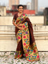 Coffee Pure Paithani Silk Zari Woven Big Border Paithani Saree 