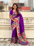 Purple Pure Paithani Silk Zari Woven Big Border Paithani Saree 