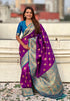 Wine Soft Silk with Sunflower Butta Meenakari Zari Saree Banarasi Saree Anant Tex Exports Pvt.Ltd..
