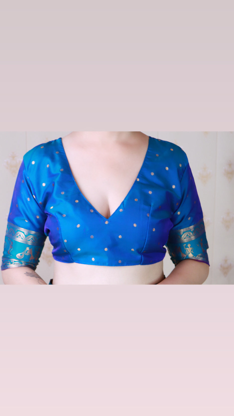 Purple Soft Silk Zari Woven Warli Art Soft Silk Saree