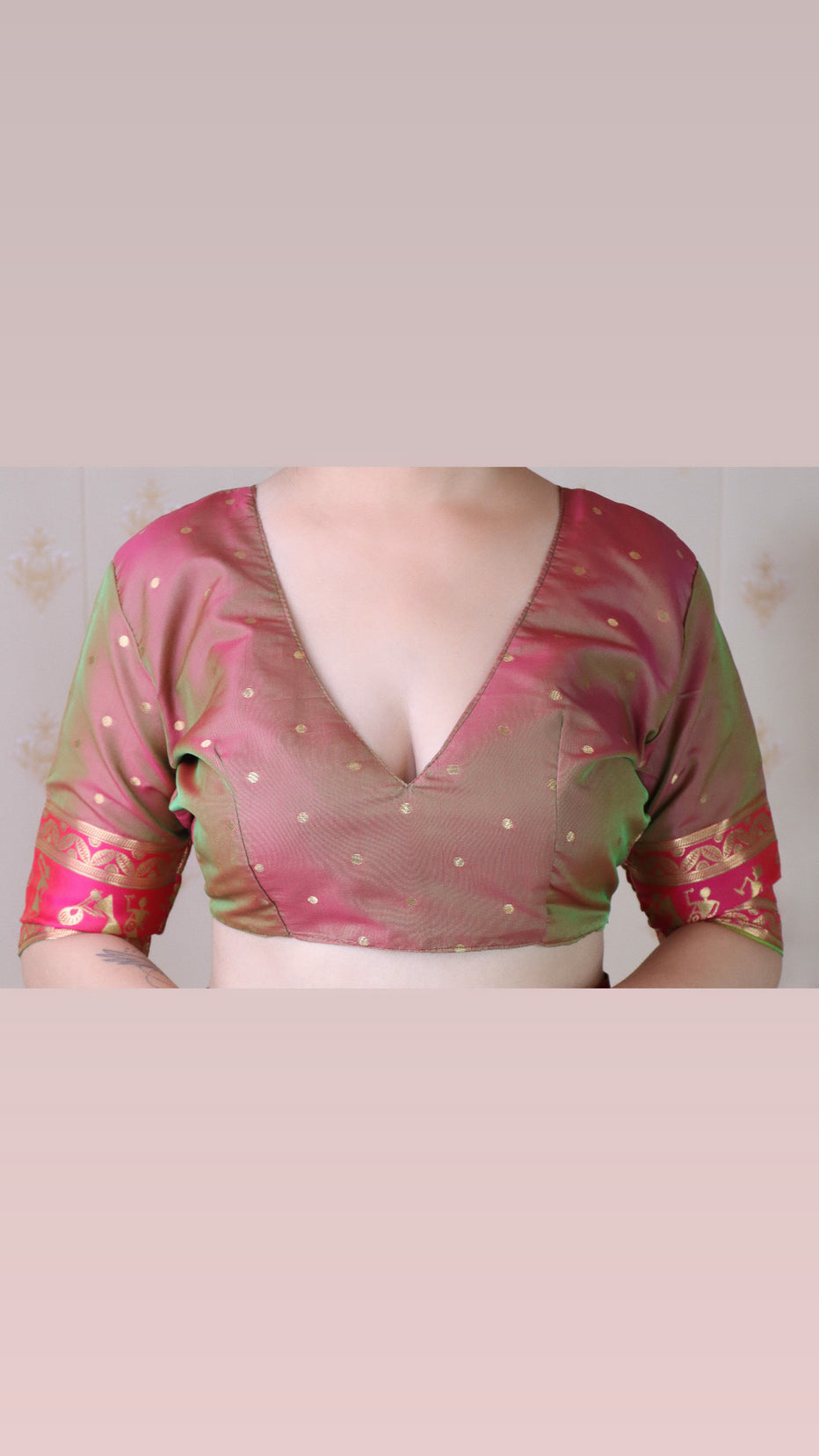 Mehendi Soft Silk Zari Woven Warli Art Soft Silk Saree