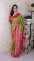 Mehendi Soft Silk Zari Woven Warli Art Soft Silk Saree Banarasi Saree Anant Tex Exports Pvt.Ltd..