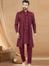 Maroon Indo Western Jacket Kurta Set with Royal Sequins Detailing