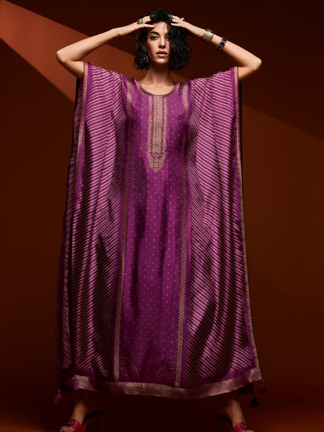 Royal Purple Bandhani Kaftan