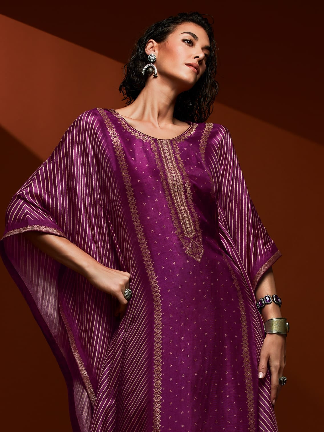 Royal Purple Bandhani Kaftan