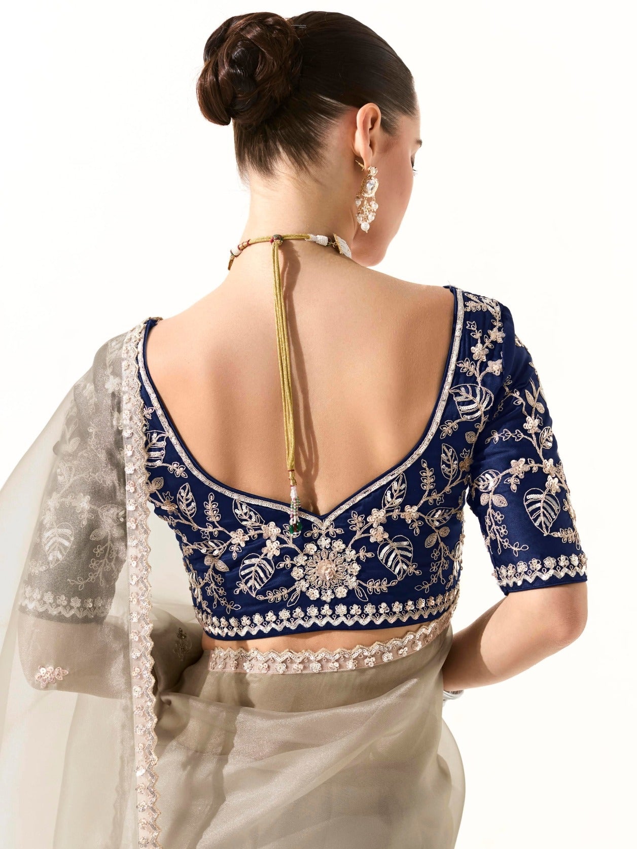 Premium Grey Organza Tissue Saree for Weddings and Special Occasions