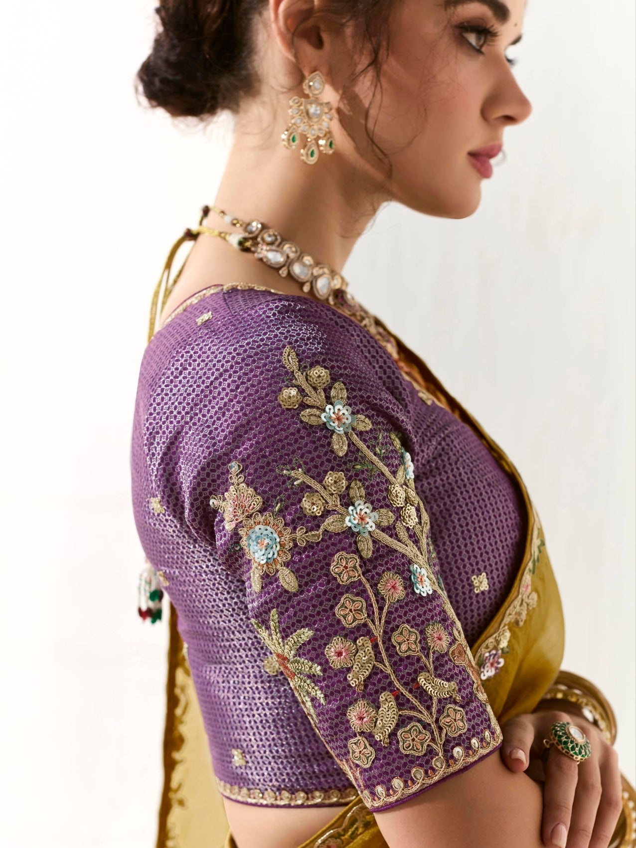 Premium Mustard Yellow Organza Tissue Saree for Weddings and Special Occasions

