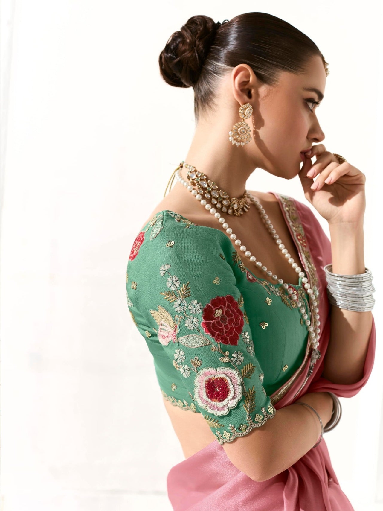 Elegant Baby Pink Tissue Saree Featuring Butta Work and Fancy Designer Tassels

