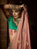 Bangalore Silk Saree with Peach Embroidery Border

