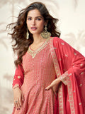 Red georgette sharara dress for Indian parties