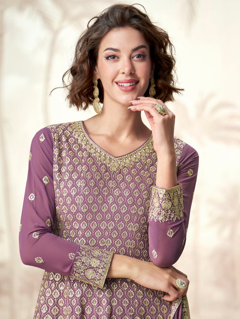 Party wear sharara suit with dupatta in georgette