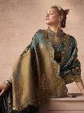 Satin bridal saree with kaanch detailing

