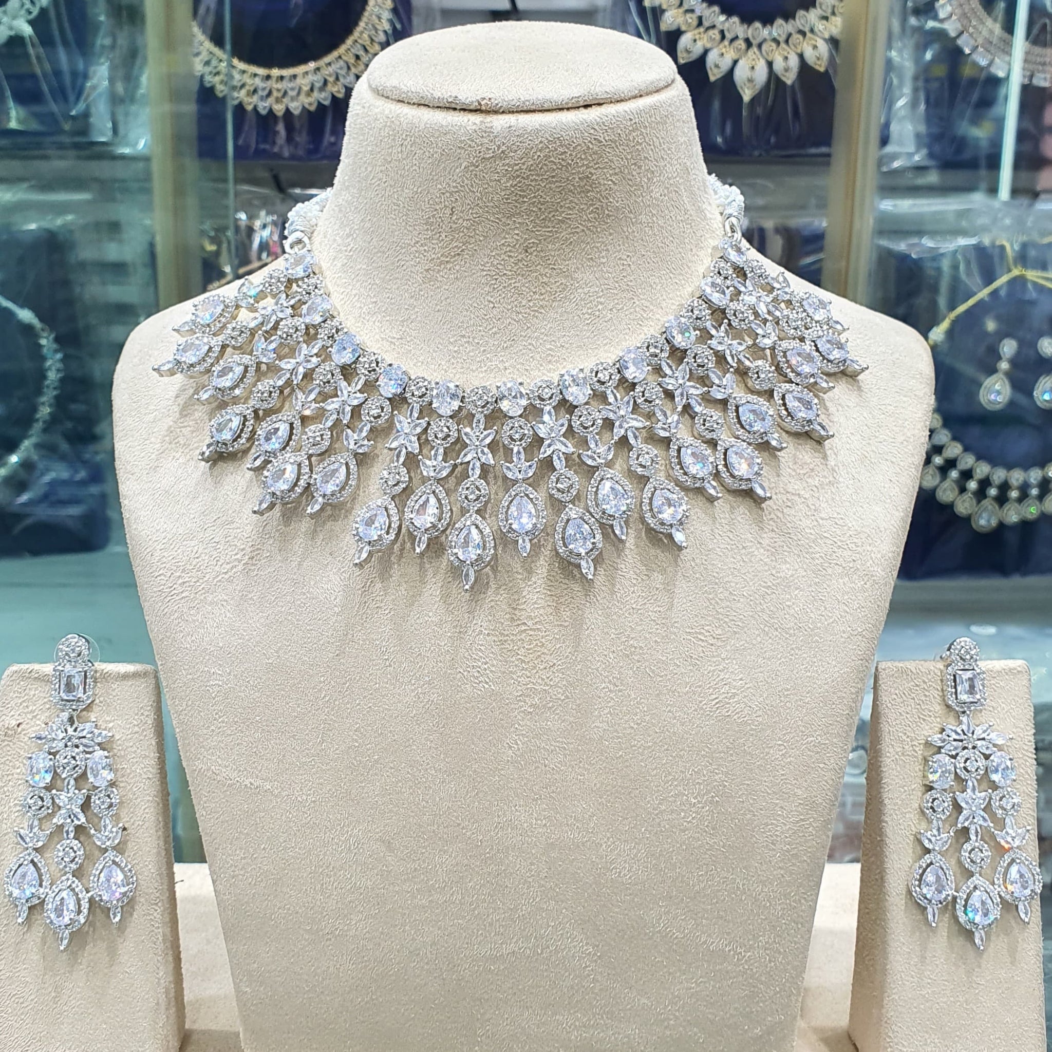 White diamond necklace for brides
