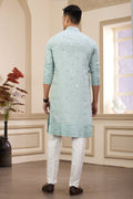 Sky blue ethnic men’s kurta set